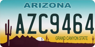 AZ license plate AZC9464
