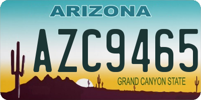 AZ license plate AZC9465