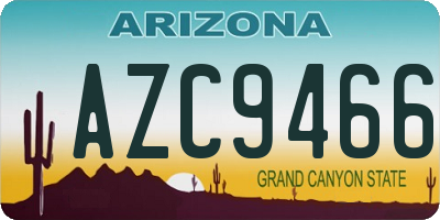 AZ license plate AZC9466