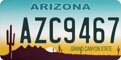 AZ license plate AZC9467
