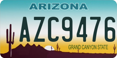 AZ license plate AZC9476