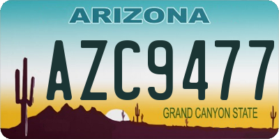 AZ license plate AZC9477