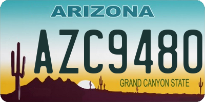 AZ license plate AZC9480