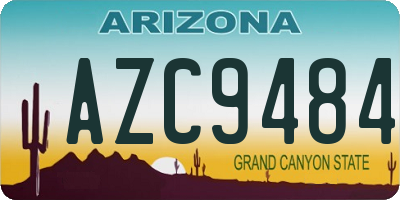 AZ license plate AZC9484