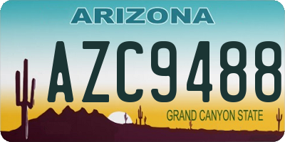 AZ license plate AZC9488