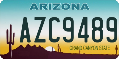 AZ license plate AZC9489
