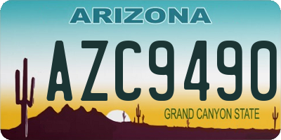 AZ license plate AZC9490