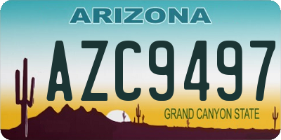 AZ license plate AZC9497