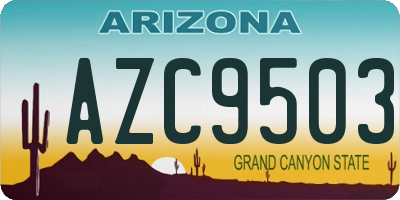 AZ license plate AZC9503