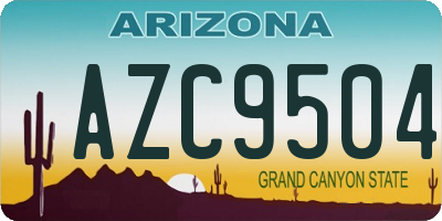 AZ license plate AZC9504