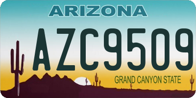 AZ license plate AZC9509