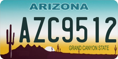 AZ license plate AZC9512