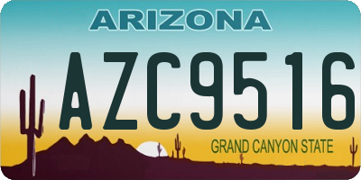 AZ license plate AZC9516