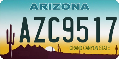 AZ license plate AZC9517