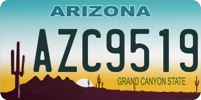 AZ license plate AZC9519