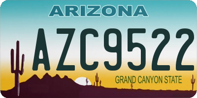 AZ license plate AZC9522
