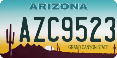 AZ license plate AZC9523