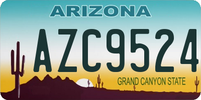 AZ license plate AZC9524