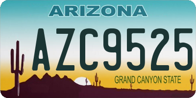 AZ license plate AZC9525