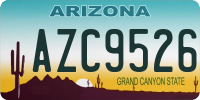 AZ license plate AZC9526