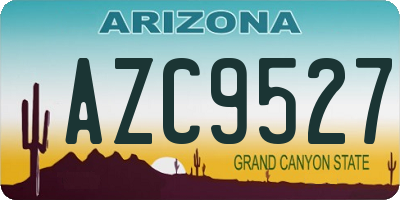 AZ license plate AZC9527