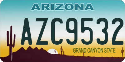 AZ license plate AZC9532