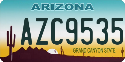 AZ license plate AZC9535