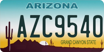 AZ license plate AZC9540