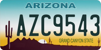 AZ license plate AZC9543