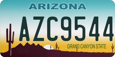 AZ license plate AZC9544