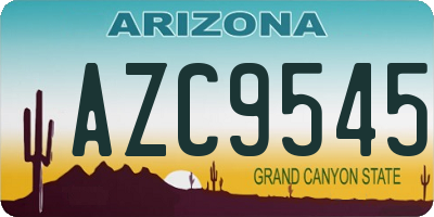 AZ license plate AZC9545