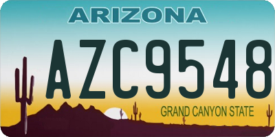 AZ license plate AZC9548