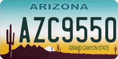 AZ license plate AZC9550
