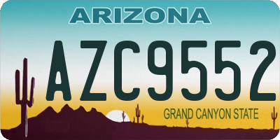 AZ license plate AZC9552