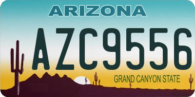 AZ license plate AZC9556