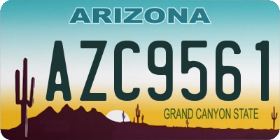 AZ license plate AZC9561