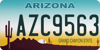 AZ license plate AZC9563