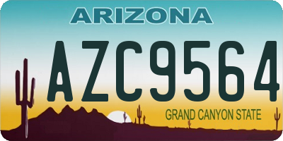 AZ license plate AZC9564