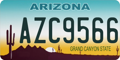 AZ license plate AZC9566