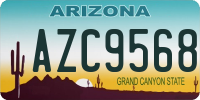 AZ license plate AZC9568