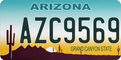 AZ license plate AZC9569
