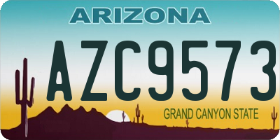 AZ license plate AZC9573