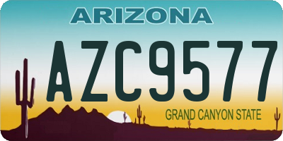 AZ license plate AZC9577