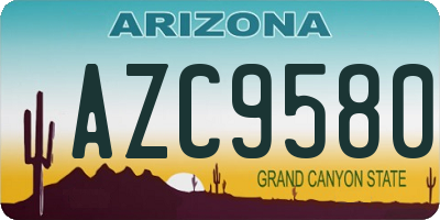 AZ license plate AZC9580