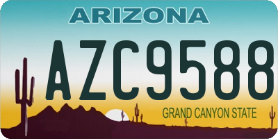 AZ license plate AZC9588
