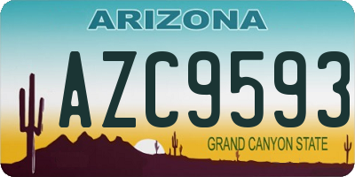 AZ license plate AZC9593