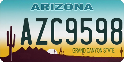 AZ license plate AZC9598