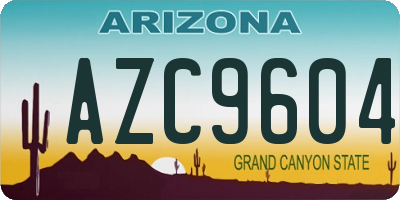 AZ license plate AZC9604