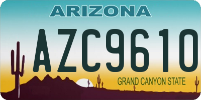 AZ license plate AZC9610