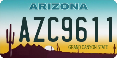 AZ license plate AZC9611